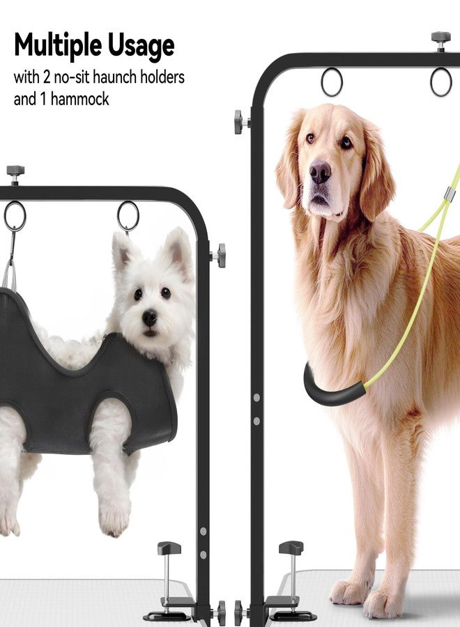 Josmimic Adjustable Dog Grooming Arm for Table: 42'' Height, 27''–39'' Width, Clamp Fits Up to 2.76'', with Hammock & 2 Nooses – Portable Pet Grooming Station for Nail Trimming, Cats & Dogs at Home - Image 2